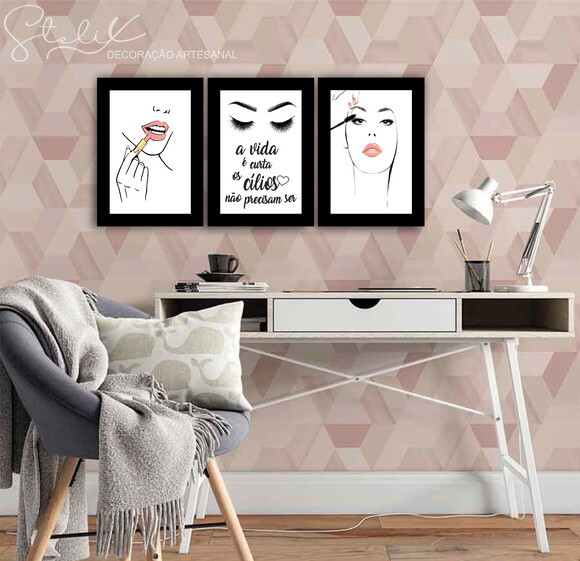 Kit Cílios - 3 Placas Decorativas