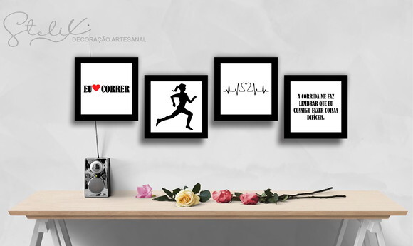 Kit Corredora - 4 Placas Decorativas