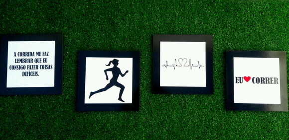 Kit Corredora - 4 Placas Decorativas