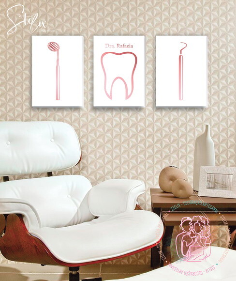 Kit Dentista - 3 Placas Decorativas