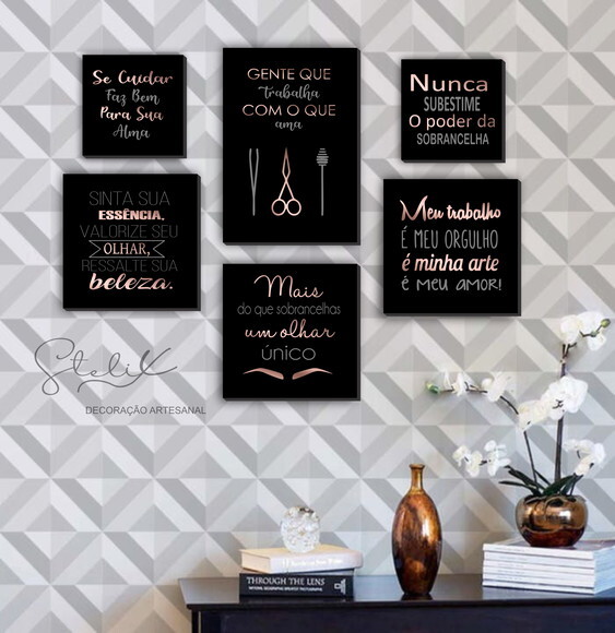 Kit Desig, de Sobrancelha - 6 Placas Decorativas Média