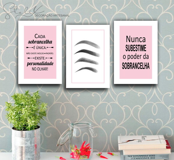 Kit Designer de Sobrancelhas - 3 Placas Decorativas