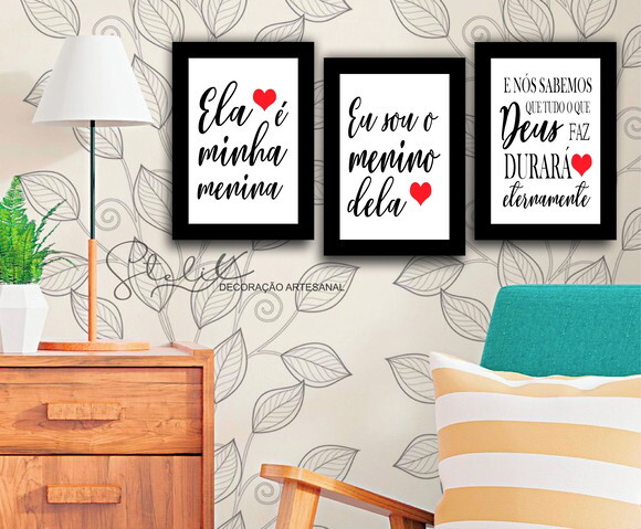 Kit Ela é Minha Menina - 3 Placas Decorativas