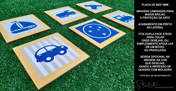 Kit Dinossauro - 6 Placas Decorativas