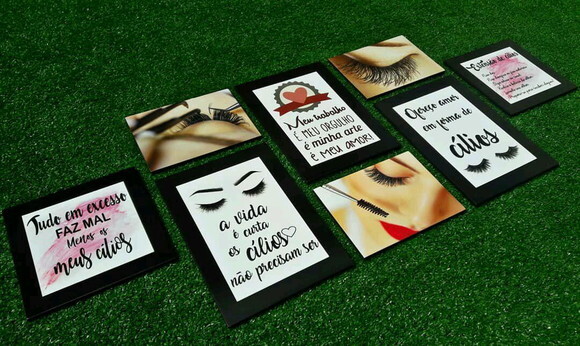 Kit Extensão de Cílios - 8 Placas Decorativas
