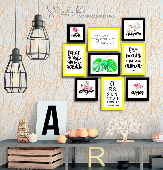 Kit Flores - 9 Placas Decorativas