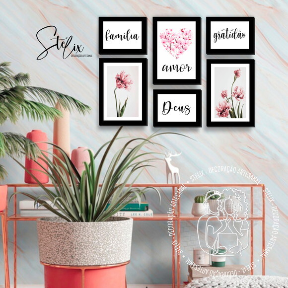 Kit Flores - 6 Placas Decorativas