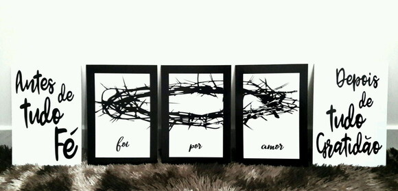 Kit Foi Por Amor - 5 Placas Decorativas Médio
