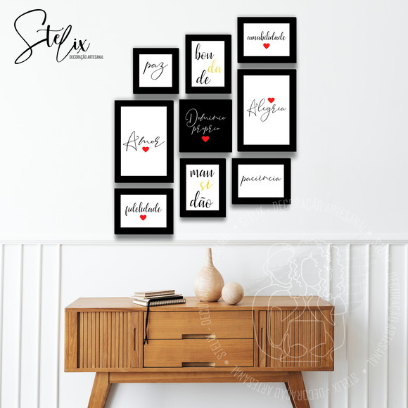 Kit Frutos do Espírito Santo - 9 Placas Decorativas