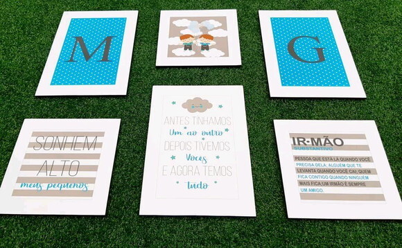 Kit Irmãos - 6 Placas Decorativas