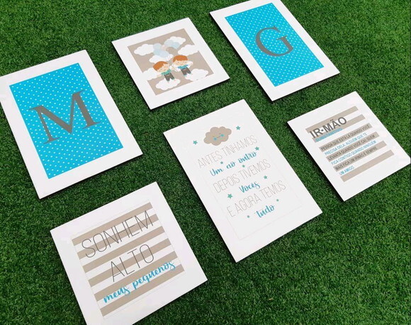 Kit Irmãos - 6 Placas Decorativas