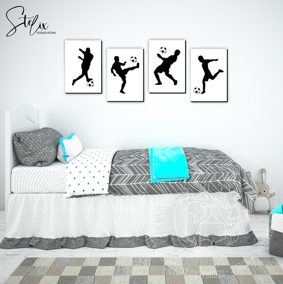 Kit Jogador - 4 Placas Decorativas Médias