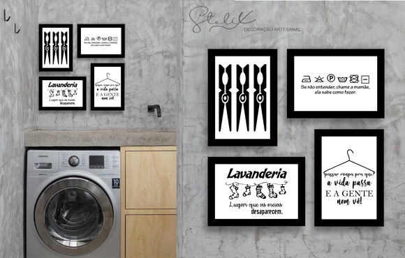 Kit Lavanderia - 4 Placas Decorativas
