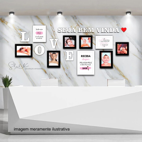 Kit Love Estética - 9 Placas Decorativas + 17 Letras