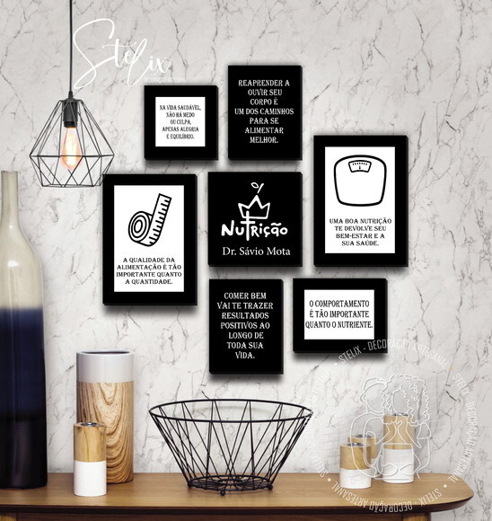 Kit Nutrição - 7 Placas / Quadros Decorativas
