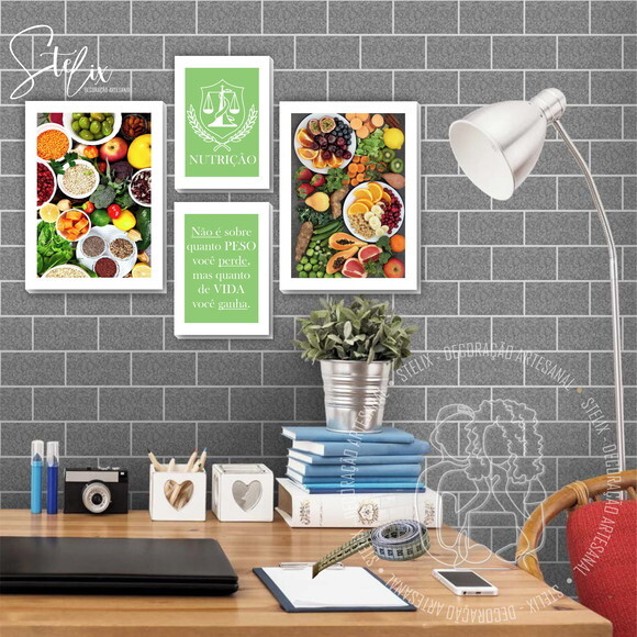 Kit Nutricionista - 4 Placas Decorativas