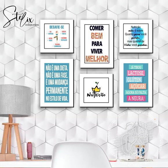 Kit Nutricionista - 6 Placas Decorativas
