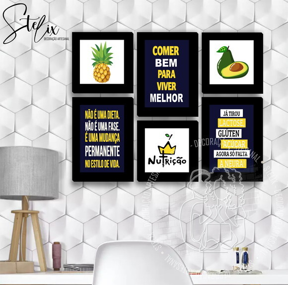 Kit Nutricionista - 6 Placas / Quadros Decorativos
