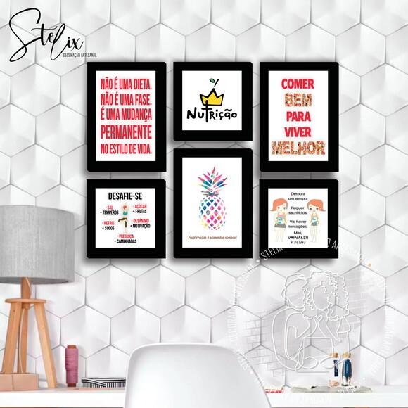 Kit Nutricionista - 6 Placas Decorativas