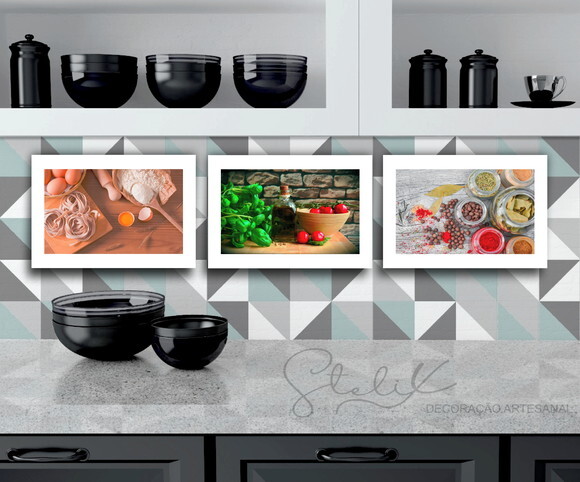 Kit Para Cozinha - 3 Placas Decorativas Médio