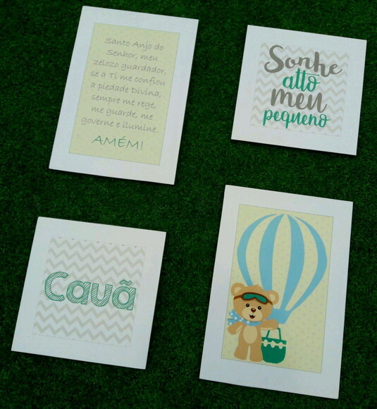 Kit Para Quarto de Menino - 4 Placas Decorativas
