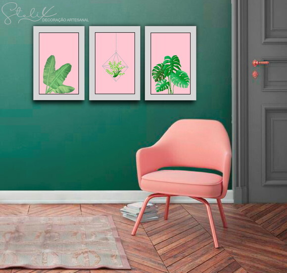 Kit Plantas - 3 Placas Decorativas