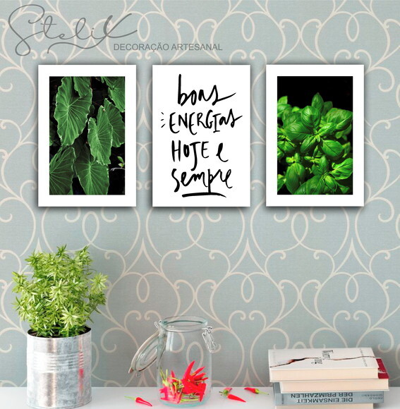 Kit Plantas - 3 Placas Decorativas