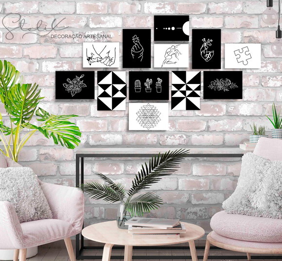 Kit Quarto Casal - 12 Placas Decorativas Grande