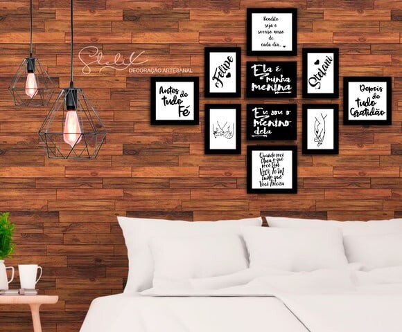 Kit Quarto de Casal - 10 Placas Decorativas