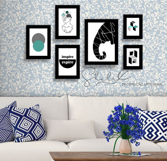 Kit Sala Moderna - 6 Placas Decorativas