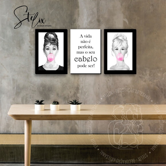 Kit Salão de Beleza - 3 Placas Decorativas
