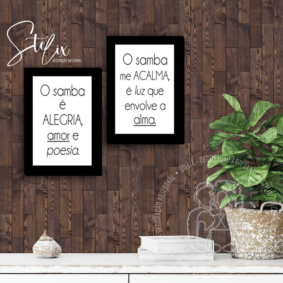 Kit Samba - 2 Placas Decorativas