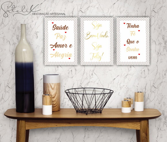 Kit Seja Bem Vindo - 3 Placas / Quadros Decorativos