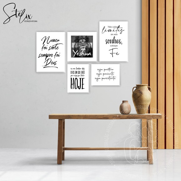 Kit Yeshua - 5 Placas Decorativas Médias