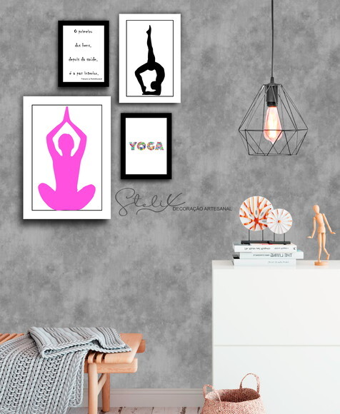 Kit Yoga - 4 Placas Decorativas