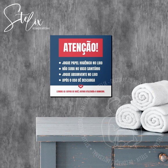Placa de Aviso Personalizada para Banheiro Feminino Mictório