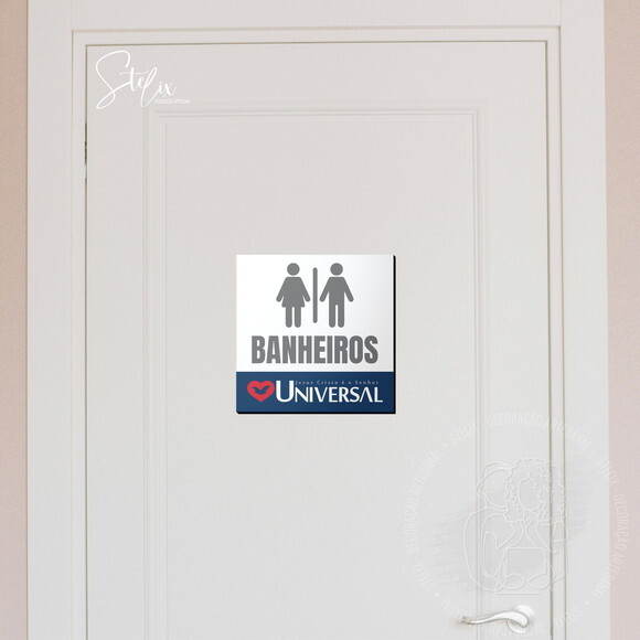 Placa de Aviso Personalizada para Porta Banheiro