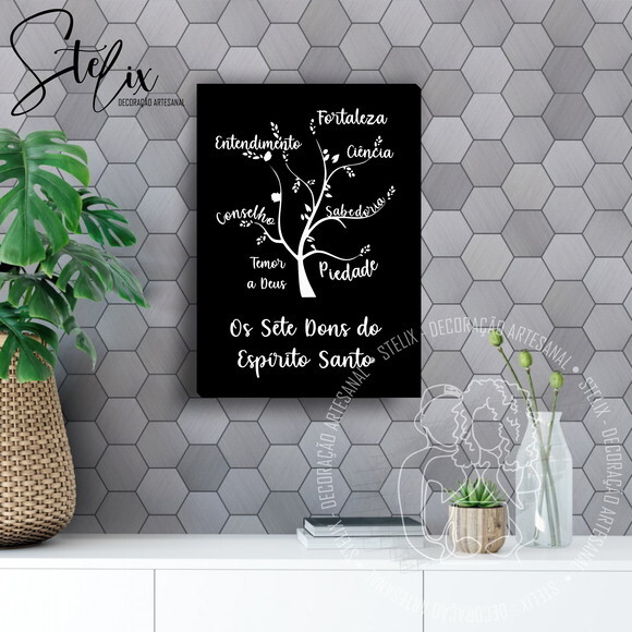 Placa Decorativa A4 - 7 Dons do Espírito Santo