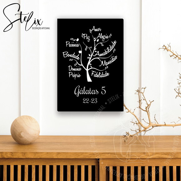 Placa Decorativa A4 - Frutos do Espírito Santo