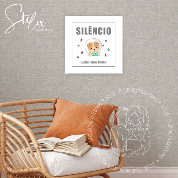 Placa Silêncio Veterinária - Placa Decorativa 20x20