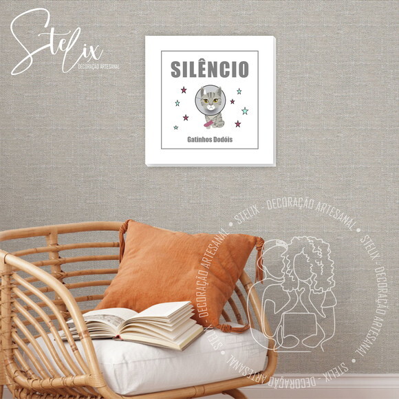 Placa Silêncio Veterinária - Placa Decorativa 20x20