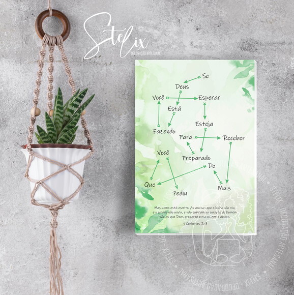 Quadro Decorativo para Sala 1 Coríntios 2:9 Bênçãos de Deus