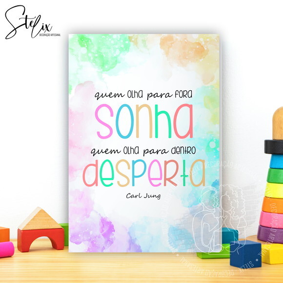 Quadro Motivacional e Educativo Infantil Quem Olha para Fora