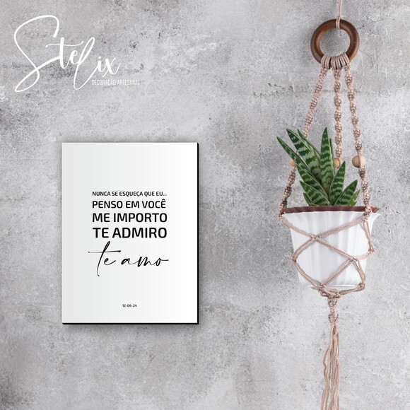 Quadro Personalizado Nuca se Esqueça... Presente Namoro