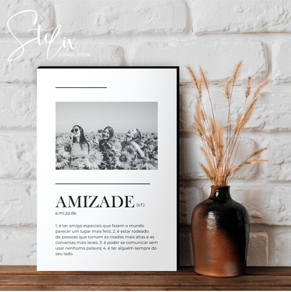 Quadro Personalizado Significado de Amizade Presente