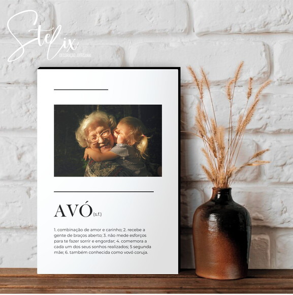 Quadro Personalizado Significado de Avó Presente para Avó