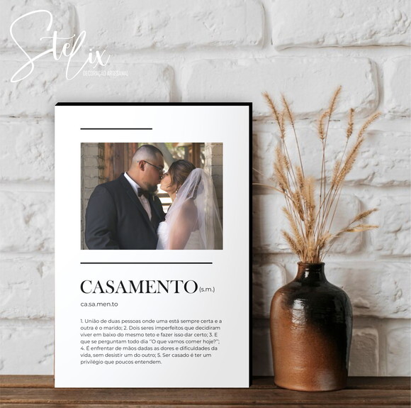 Quadro Personalizado Significado de Casamento Presente