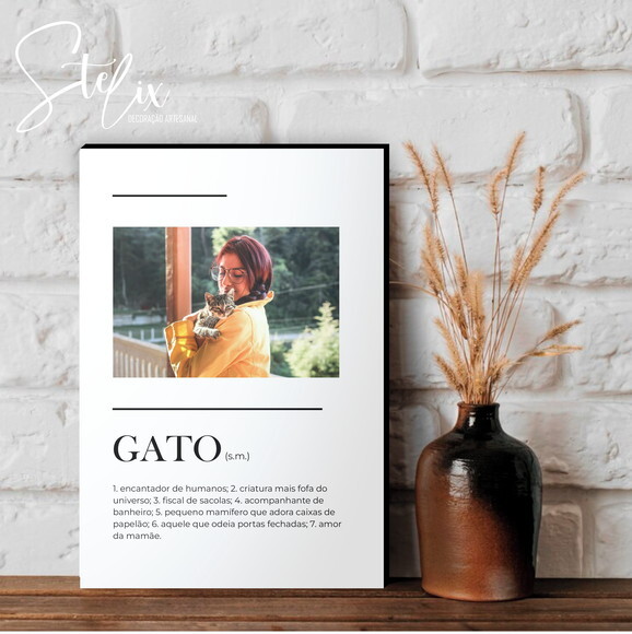 Quadro Personalizado Significado de Gato Presente