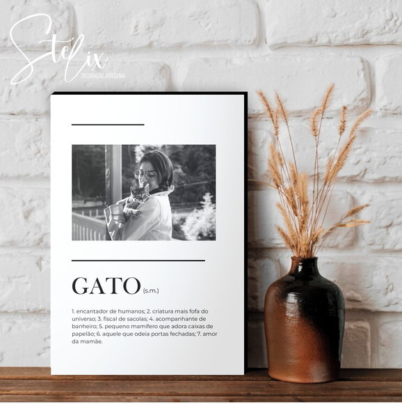 Quadro Personalizado Significado de Gato Presente