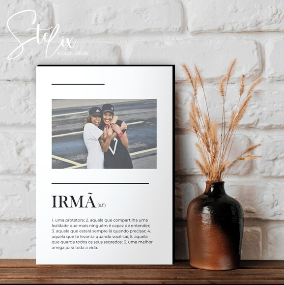 Quadro Personalizado Significado de Irmã Presente